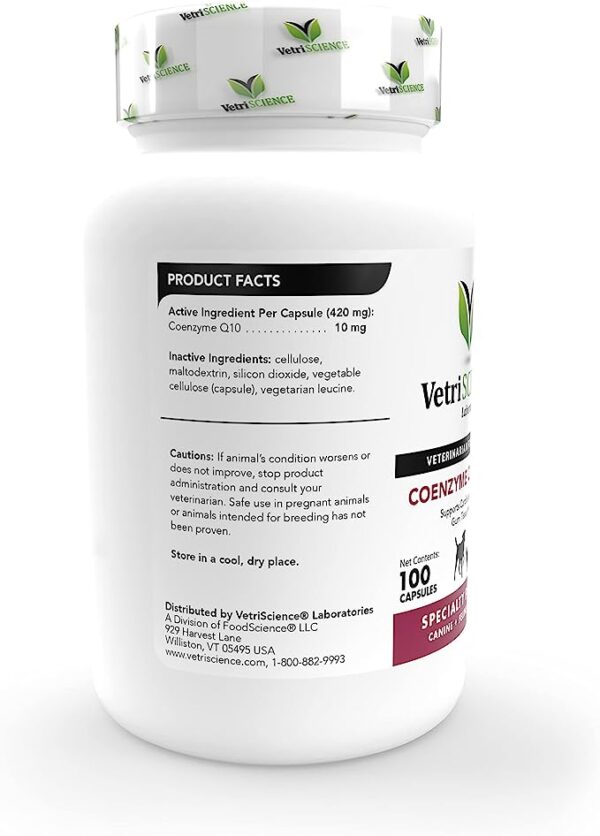 VetriScience Laboratories - Coenzyme Q10 10mg, 100 Capsules (0900322.100) - Image 4