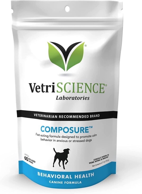 VETRISCIENCE Composure Calming Treats for Dogs Dealing with Anxiety, Separation Stress, Noise, Thunder and Barking - Yummy Flavored Chews Pets Love - Image 3