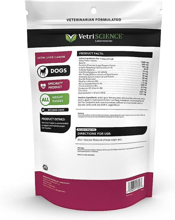 VETRISCIENCE Vetri Liver Canine Milk Thistle Supplement for Dogs – Advanced Liver Supplement for Dogs with Antioxidants, Liver Detox, for Sensitive Stomachs - Image 3