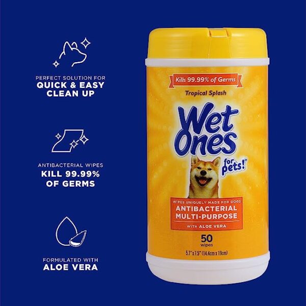 Wet Ones for Pets Multi-Purpose Dog Wipes with Aloe Vera | Dog Wipes for All Dogs in Tropical Splash - Image 4