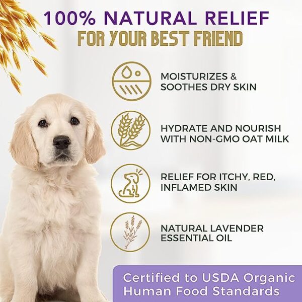 4Legger Organic Dog Shampoo USDA Certified Organic, All Natural Hypoallergenic Dog Shampoo with Oatmeal - Image 3