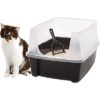 IRIS USA Open Top Cat Litter Tray with Scoop and Scatter Shield