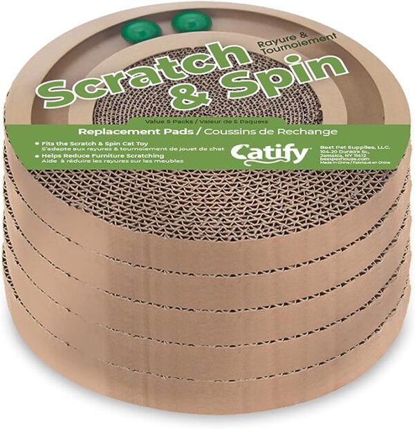 Best Pet Supplies Scratch and Spin Cat Scratcher Replacement Pads for Active Play - Image 4