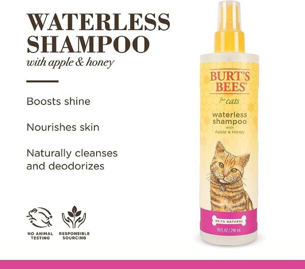 Burt's Bees for Pets Cat Natural Waterless Shampoo with Apple and Honey - Image 2